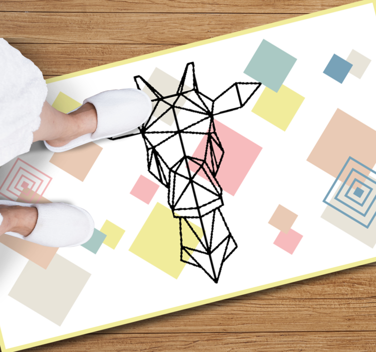 Abstract origami giraffe teen vinyl carpet - TenStickers