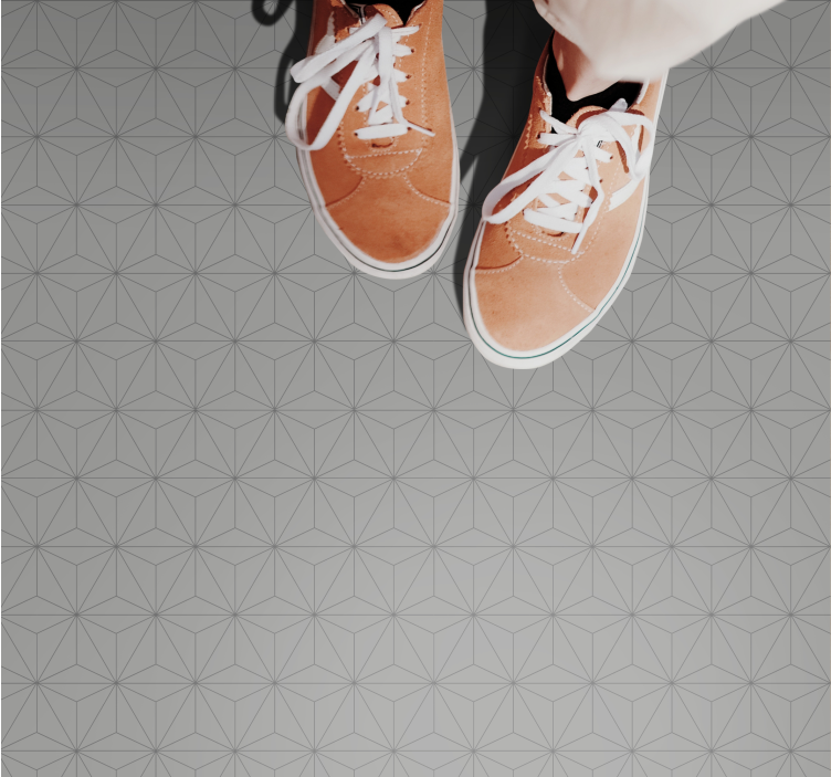 Geometric Grey Motif tile vinyl carpet - TenStickers