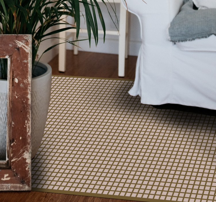 Geometric Grid Pattern striped vinyl carpet - TenStickers