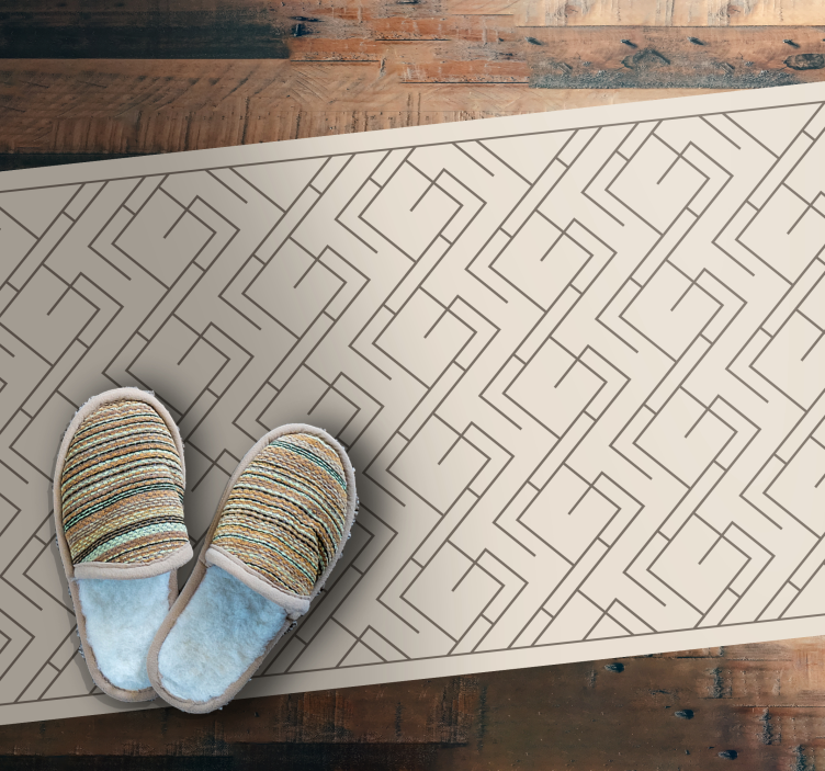Geometric Labyrinth Design geometric vinyl carpet - TenStickers
