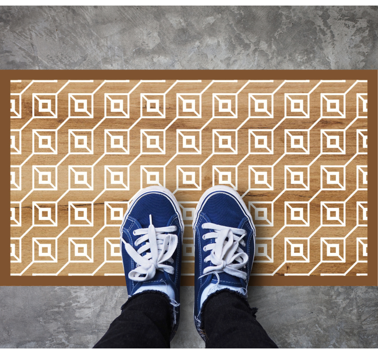 Geometric Motifs wood effect vinyl carpet - TenStickers