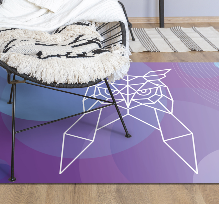 Geometric owl art animal vinyl carpet - TenStickers