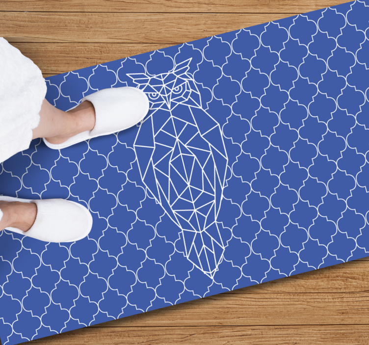 Geometric owl pattern animal vinyl carpet - TenStickers