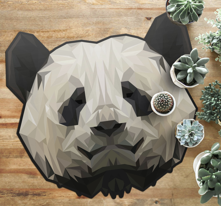 Geometric panda face animal vinyl carpet - TenStickers