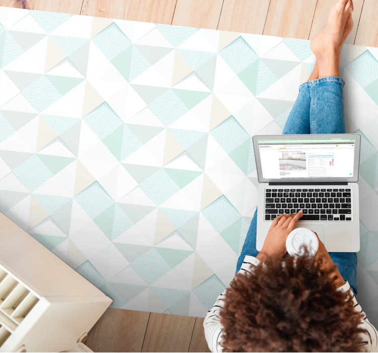 Pastel multicolored diamond  nordic rug - TenStickers