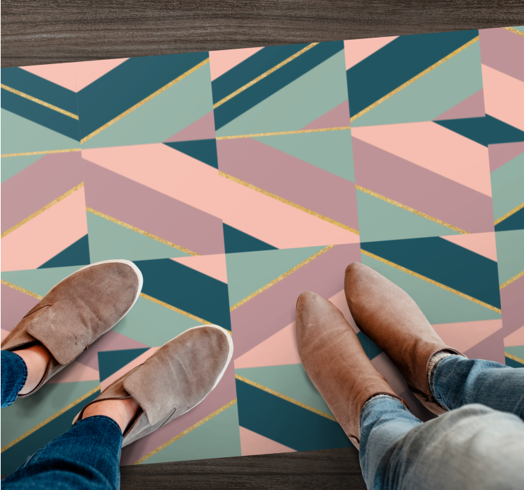 Geometric pastel pattern modern vinyl carpet - TenStickers