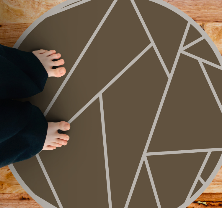 Geometric Pattern Circle brown vinyl carpet - TenStickers