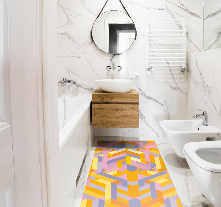 Geometric Pattern Overlap bathroom vinyl carpet - TenStickers
