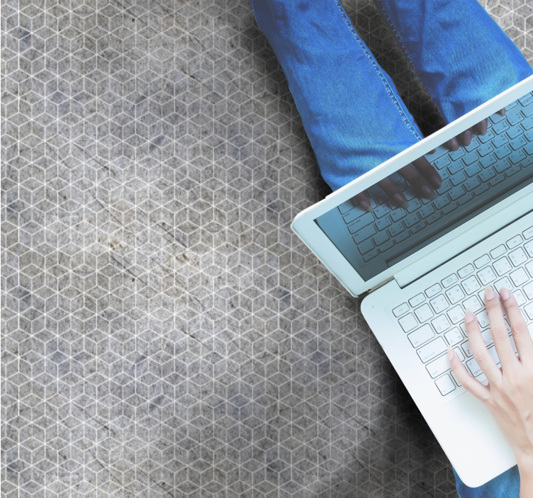 Geometric Pattern Overlay stone effect vinyl carpet - TenStickers