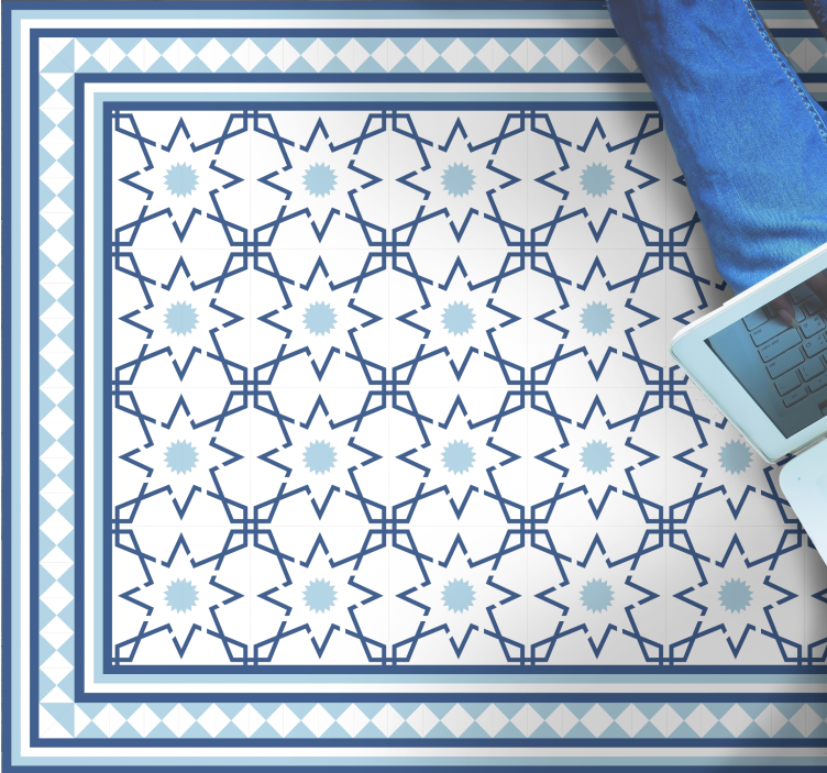 Geometric pattern tile vinyl carpet - TenStickers