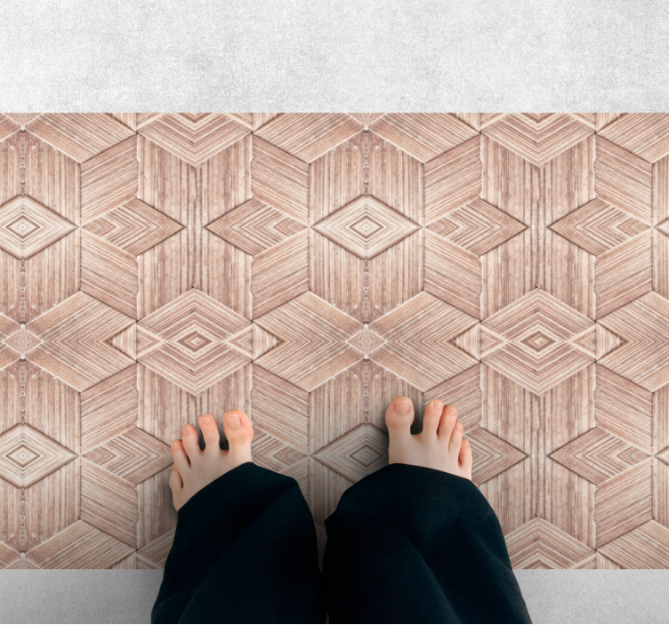 Geometric Pattern wood effect vinyl carpet - TenStickers