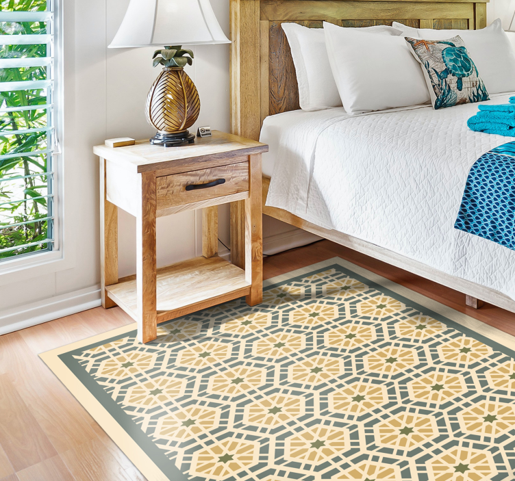 Geometric patterned artwork bedroom vinyl carpet - TenStickers