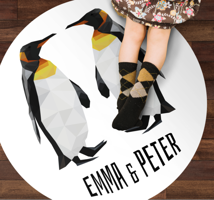 Geometric Penguins custom vinyl carpet - TenStickers