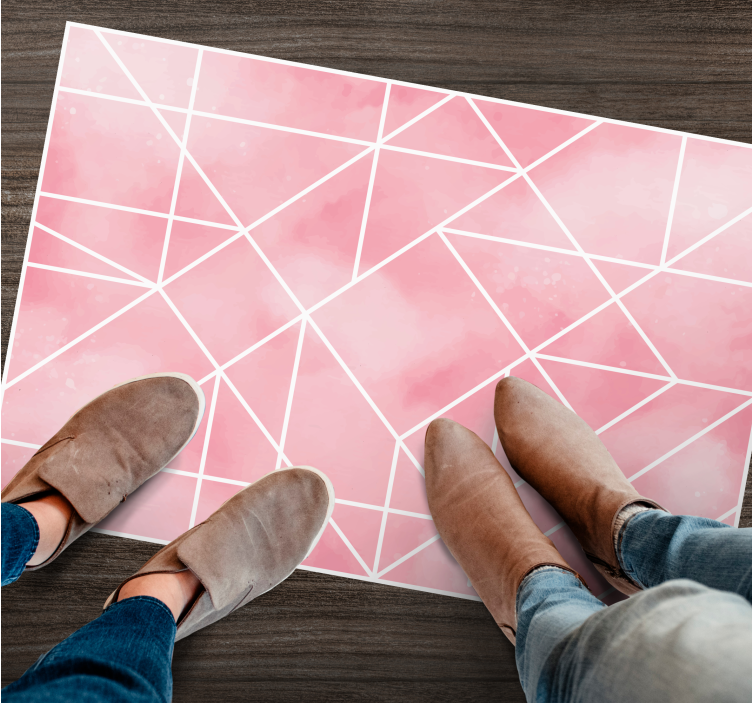 Geometric Pink Pattern geometric vinyl carpet - TenStickers