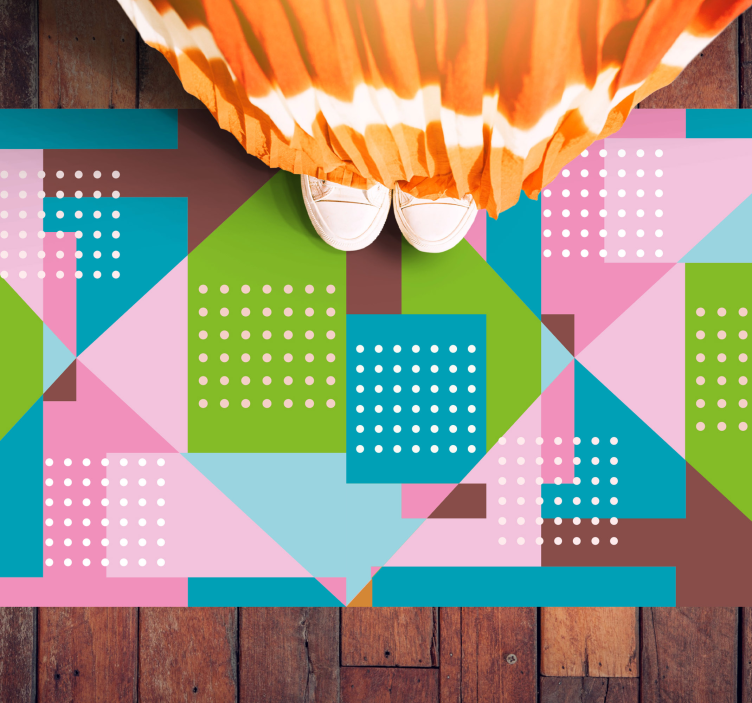 Geometric Shapes Fusion geometric vinyl carpet - TenStickers