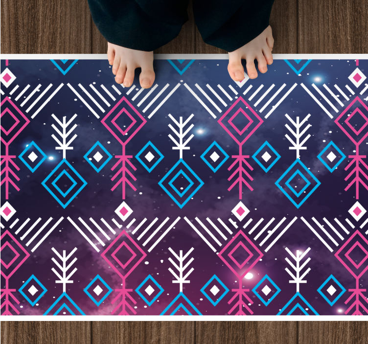 Ethnic purple and blue nordic vinyl carpet - TenStickers