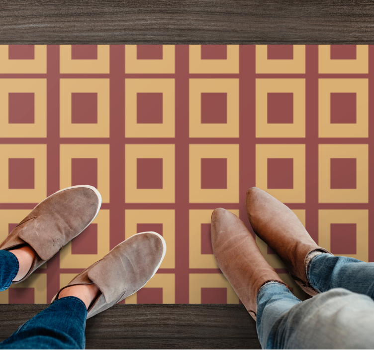 Geometric squares geometric vinyl carpet - TenStickers
