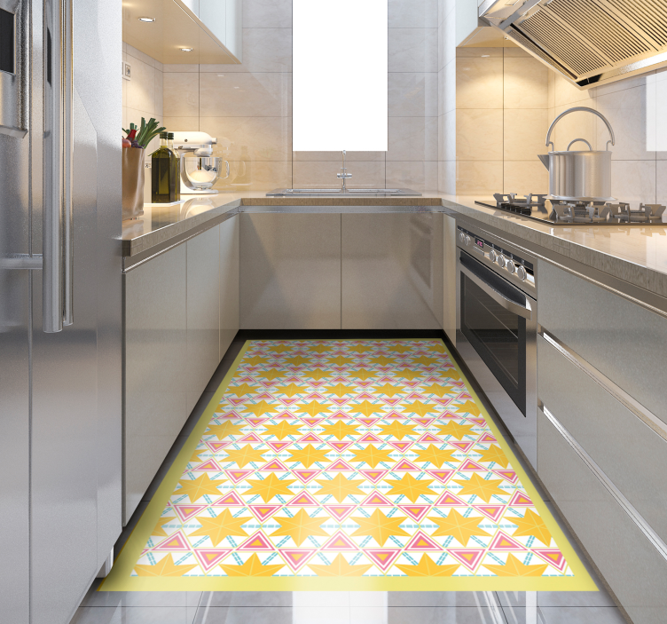 Geometric Starburst Pattern kitchen vinyl carpet - TenStickers