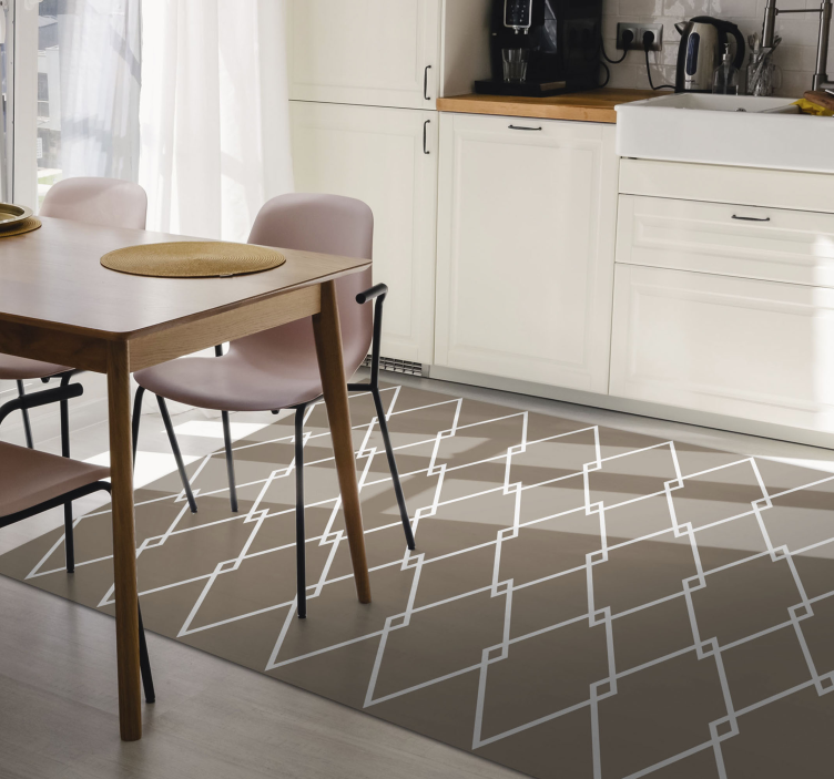 Geometric style kitchen floor tiles - TenStickers