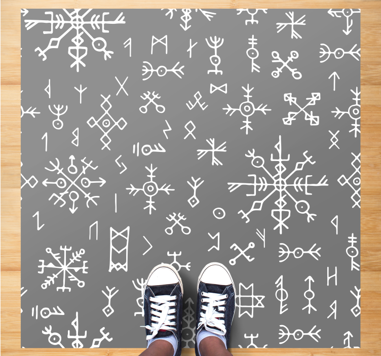 Geometric Symbol Pattern nordic vinyl carpet - TenStickers