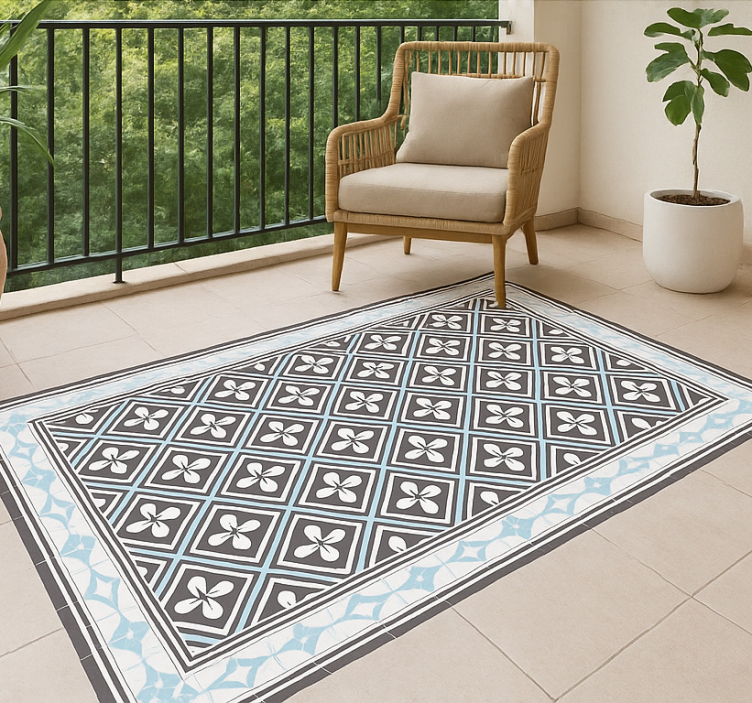 Geometric tile design outdoor vinyl carpet - TenStickers