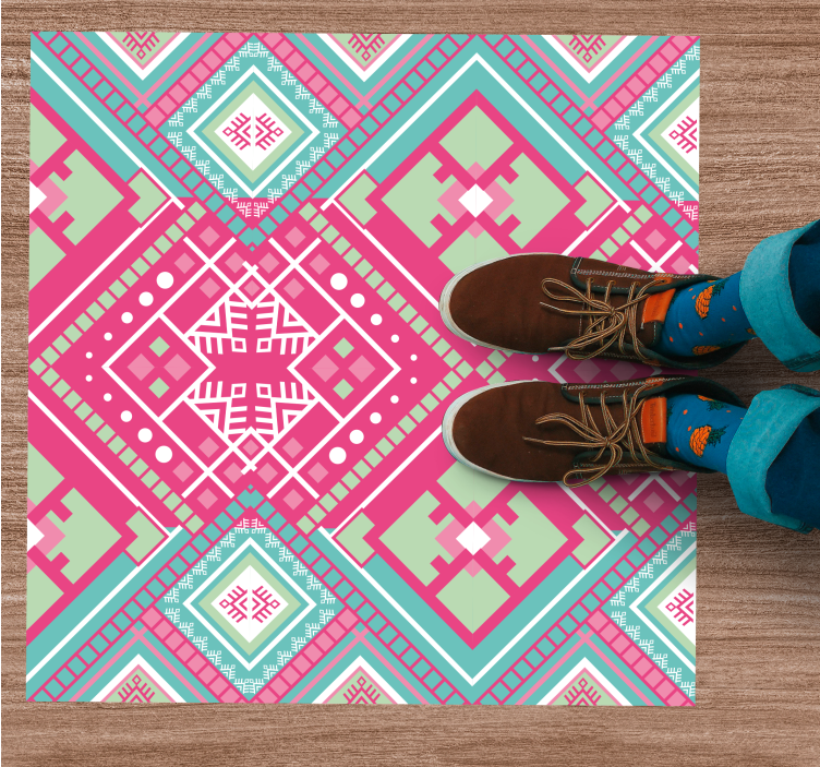 Pink tribal motif ethnic vinyl carpet - TenStickers