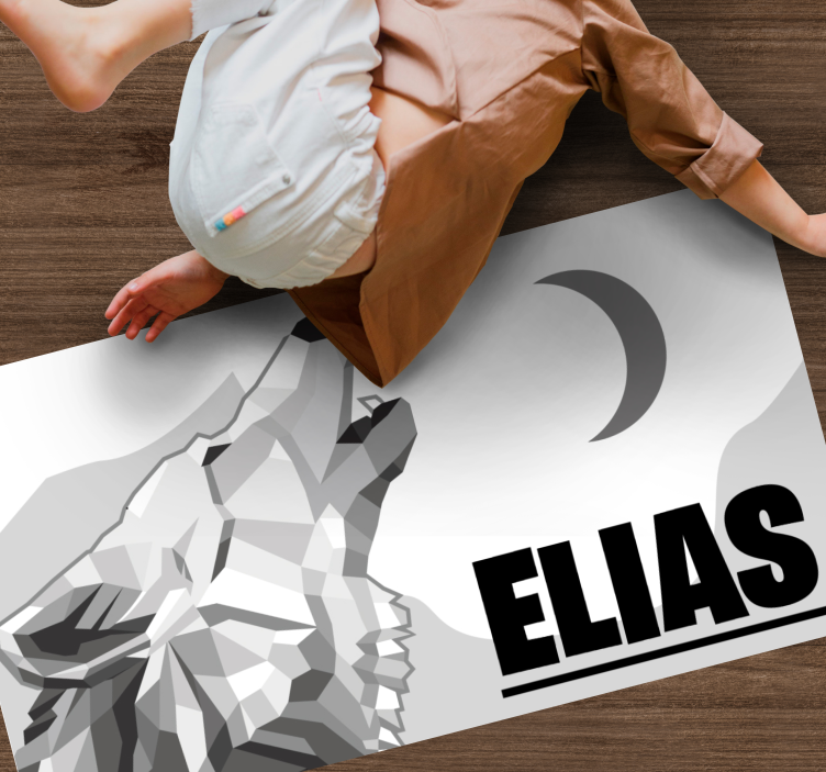 Geometric Wolf custom vinyl carpet - TenStickers