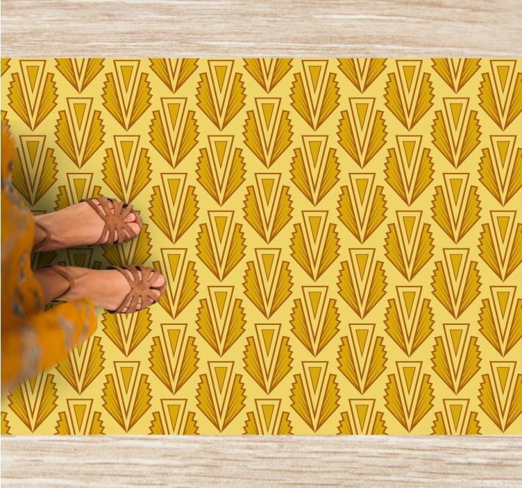 Geometric Yellow Pattern mosaic vinyl carpet - TenStickers