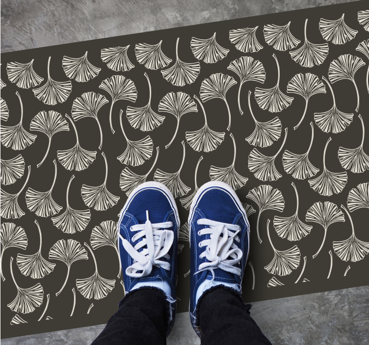 Ginkgo Leaf Motif floral vinyl carpet - TenStickers