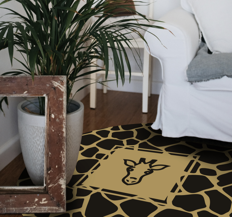 Giraffe Pattern Round animal print vinyl carpet - TenStickers