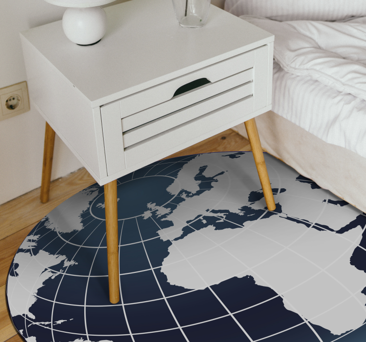 Blue global design world map vinyl carpet - TenStickers