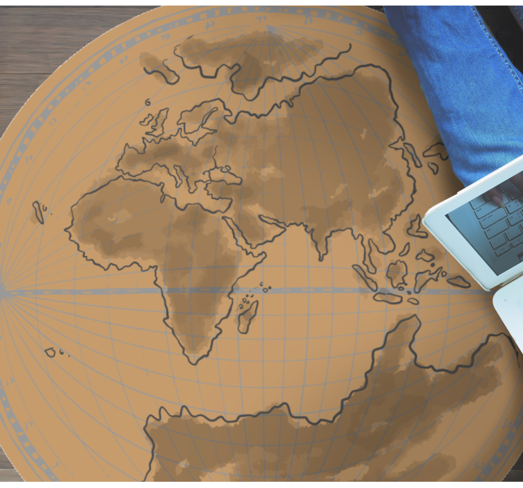 Global Map Contour world map vinyl carpet - TenStickers