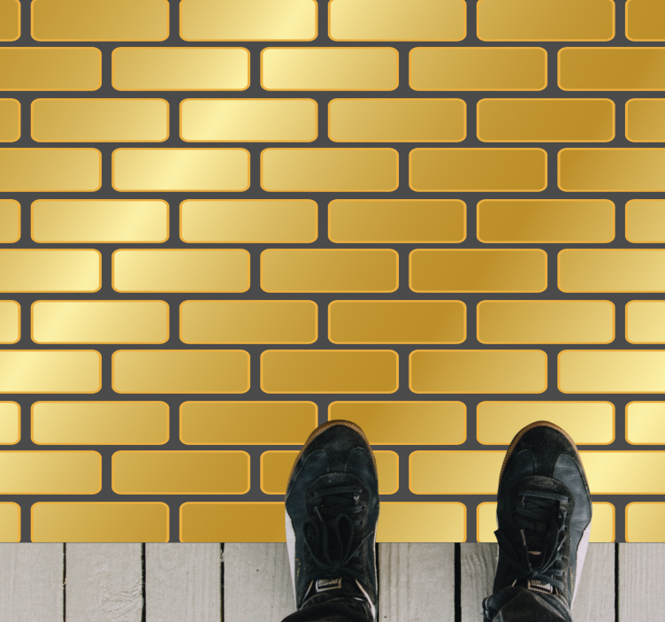 Golden Bricks Pattern wood effect vinyl carpet - TenStickers