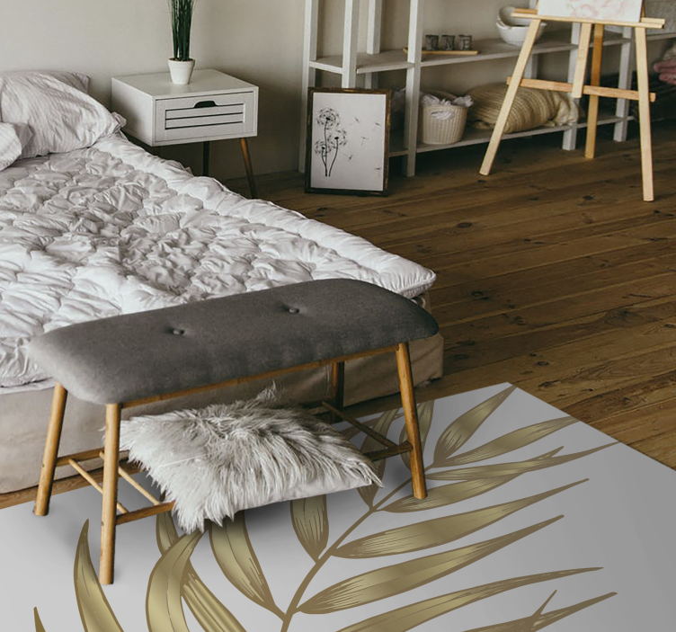 Golden Foliage Pattern floral vinyl carpet - TenStickers