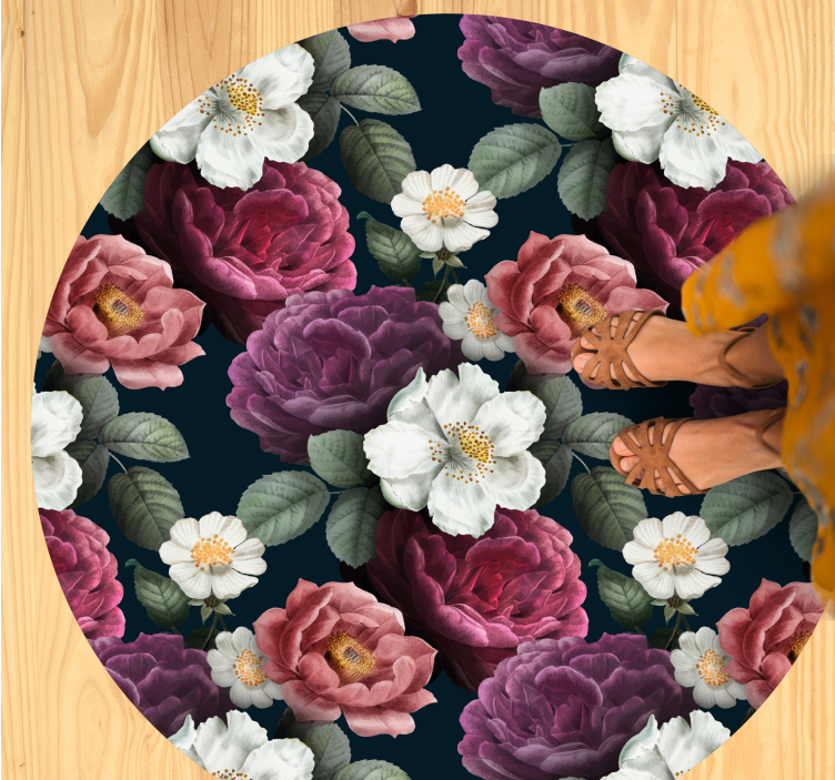 Graceful Botanical Composition floral vinyl carpet - TenStickers