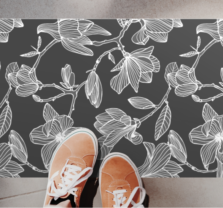 Graceful Botanical Elements floral vinyl carpet - TenStickers