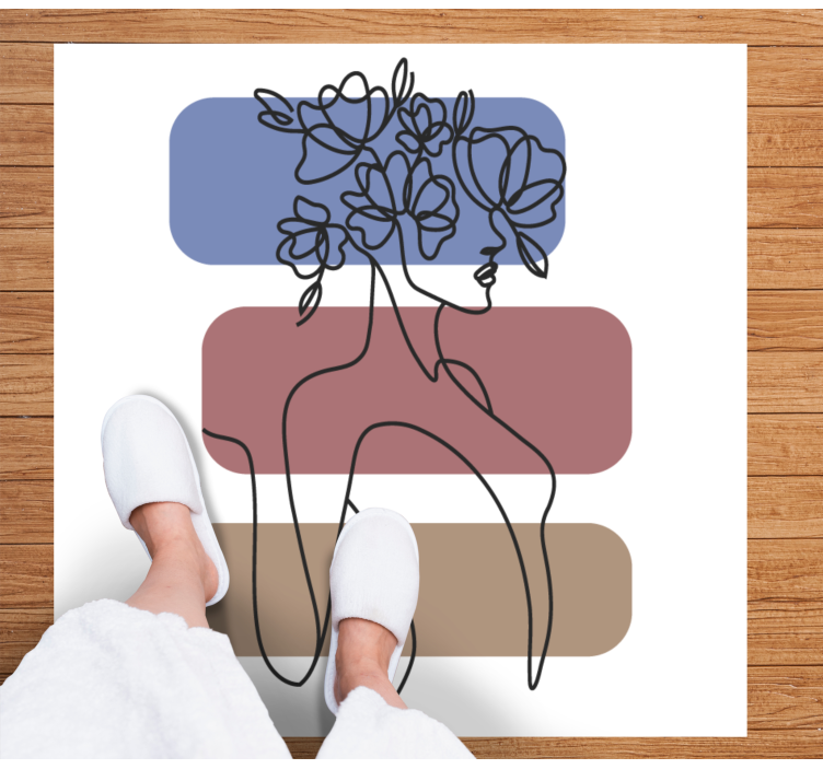 Graceful Botanical Outline minimalist vinyl carpet - TenStickers