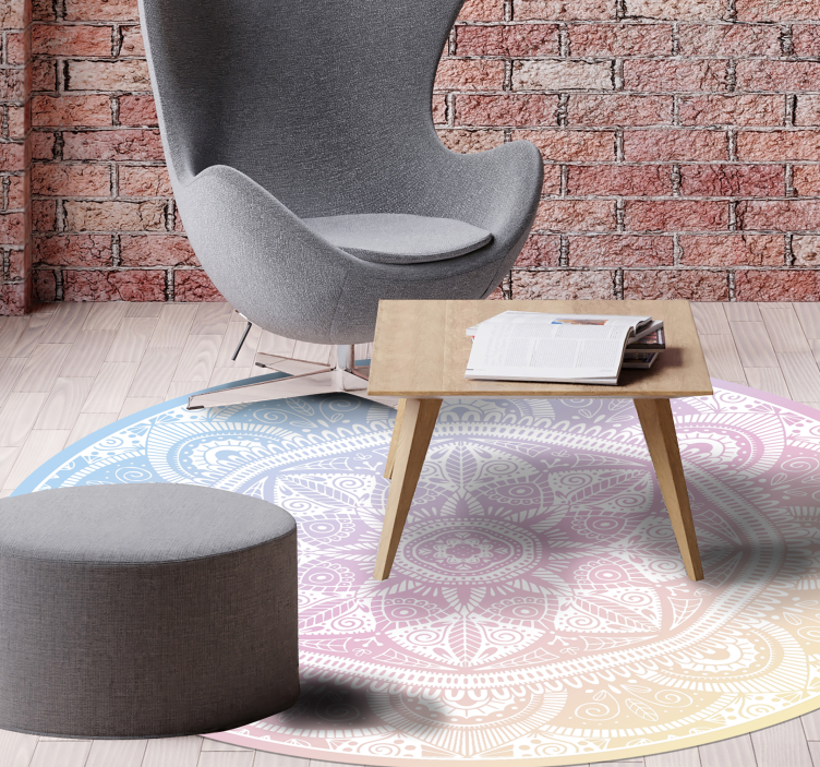 Gradient Mandala Artwork mandala vinyl carpet - TenStickers