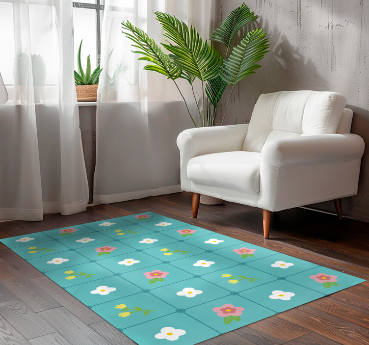 "Granny Chic" Floral Decor floral rug - TenStickers