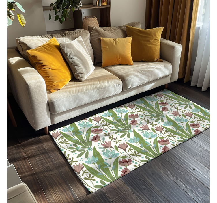 "Granny Chic" Floral Style floral rug - TenStickers