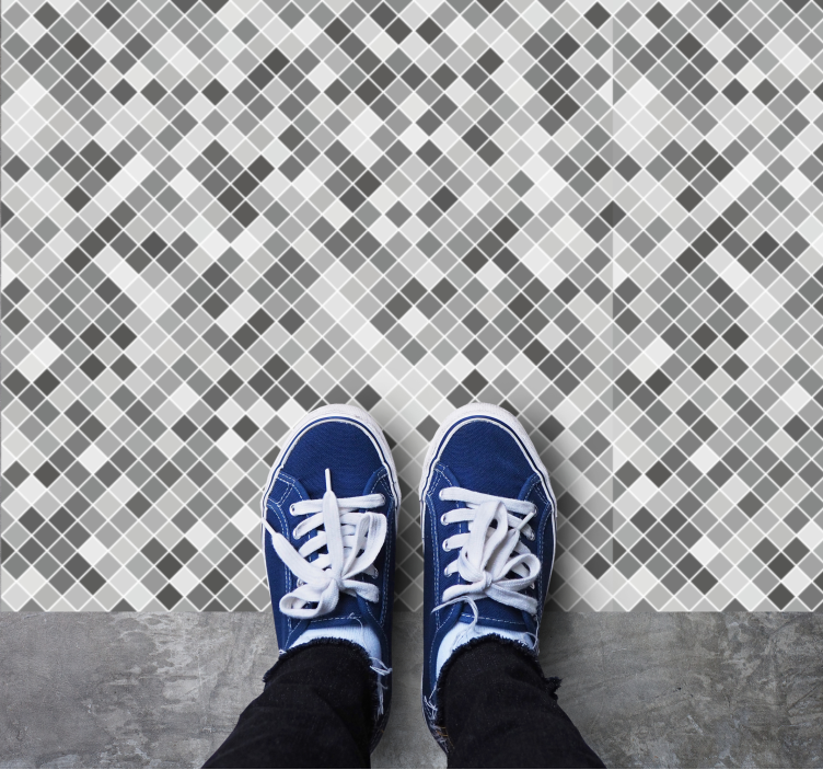 Gray mosaic bathroom vinyl carpet - TenStickers
