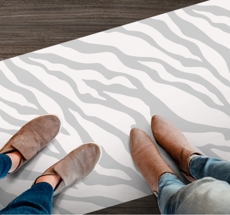 Gray Zebra Stripes animal print vinyl carpet - TenStickers