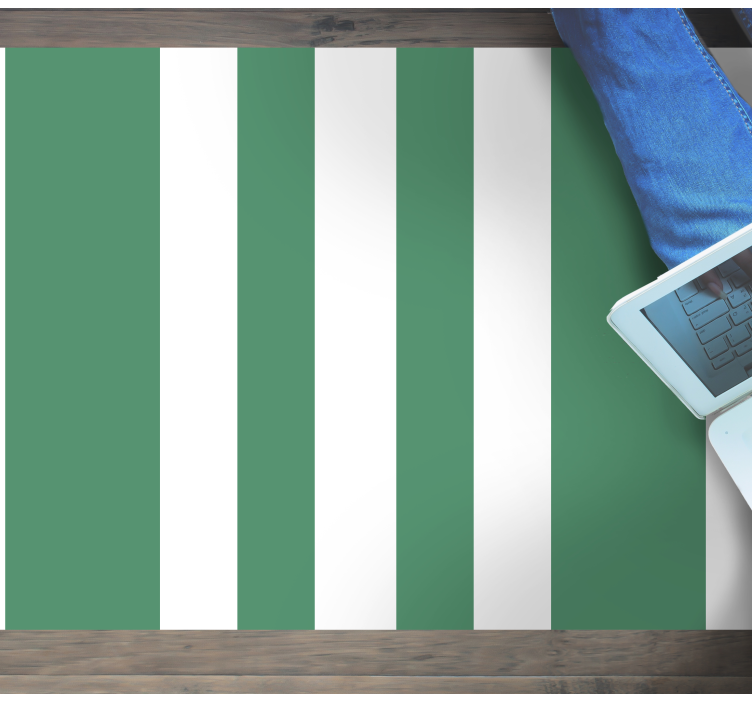 GREEN AND WHITE STRIPES striped vinyl carpet - TenStickers