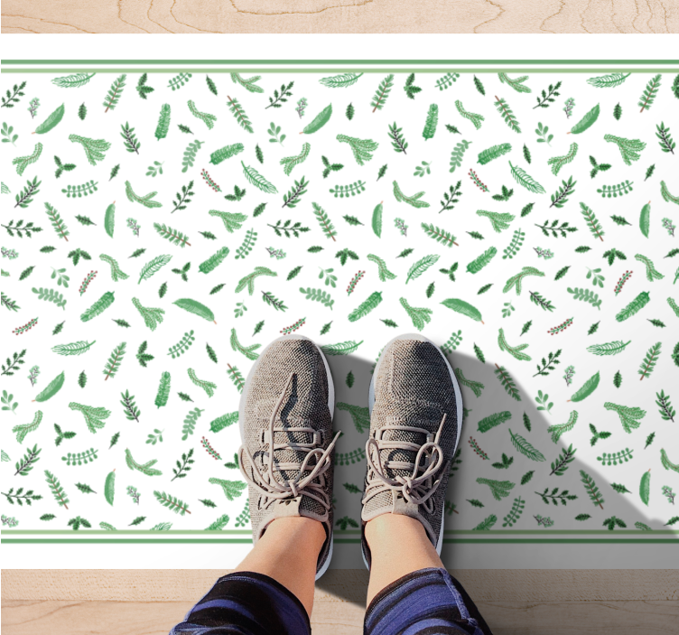 Green botanical footwear floral vinyl carpet - TenStickers