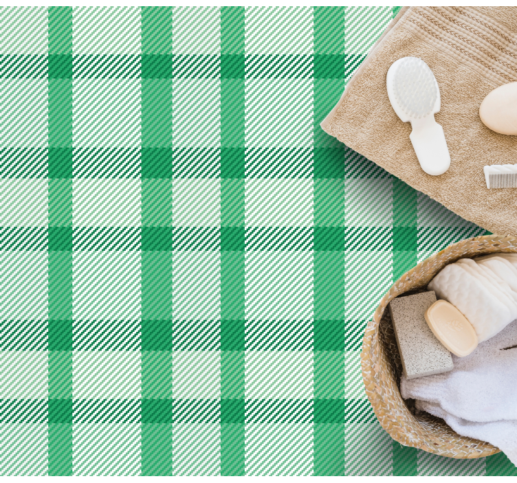 Green Checked Motif striped vinyl carpet - TenStickers