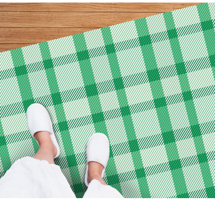Green Checked Style striped vinyl carpet - TenStickers