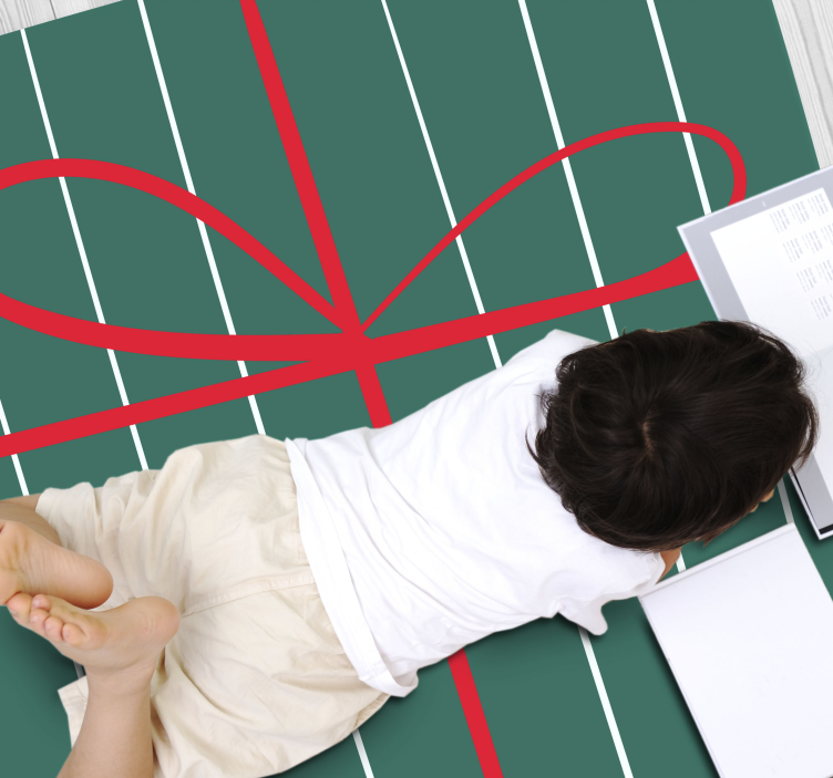 Green Red Stripes striped vinyl carpet - TenStickers