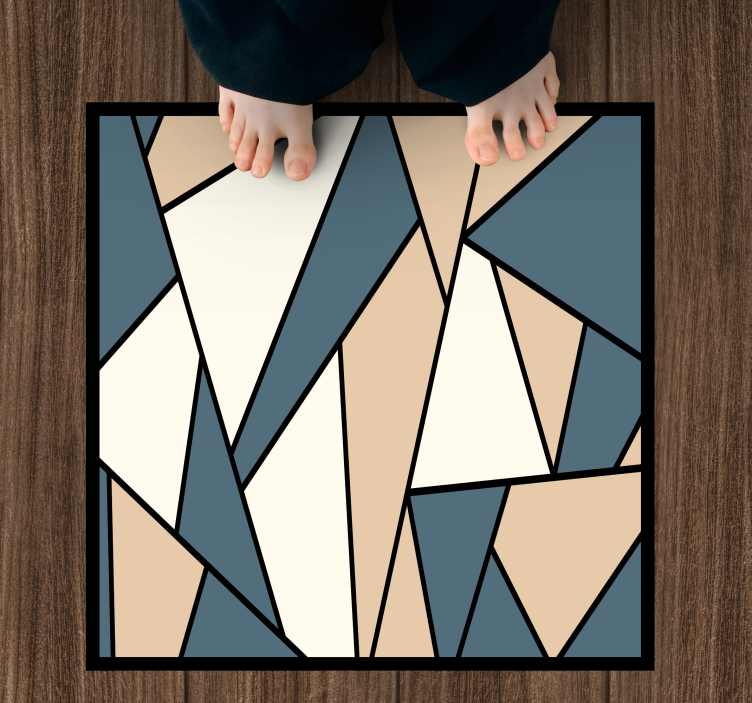 Grey and beige sections geometric vinyl carpet - TenStickers
