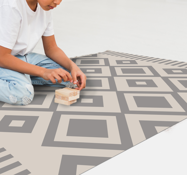 Grey elegant shapes geometric vinyl carpet - TenStickers