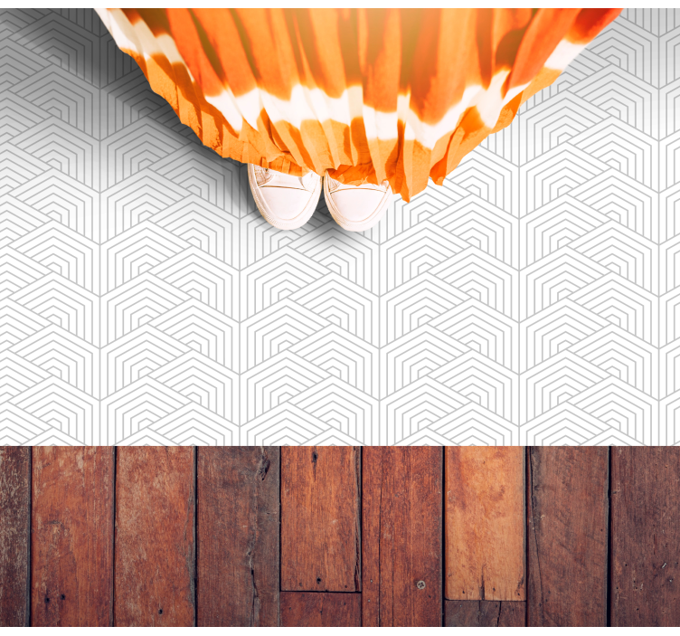 Grey hexagon pattern geometric vinyl carpet - TenStickers